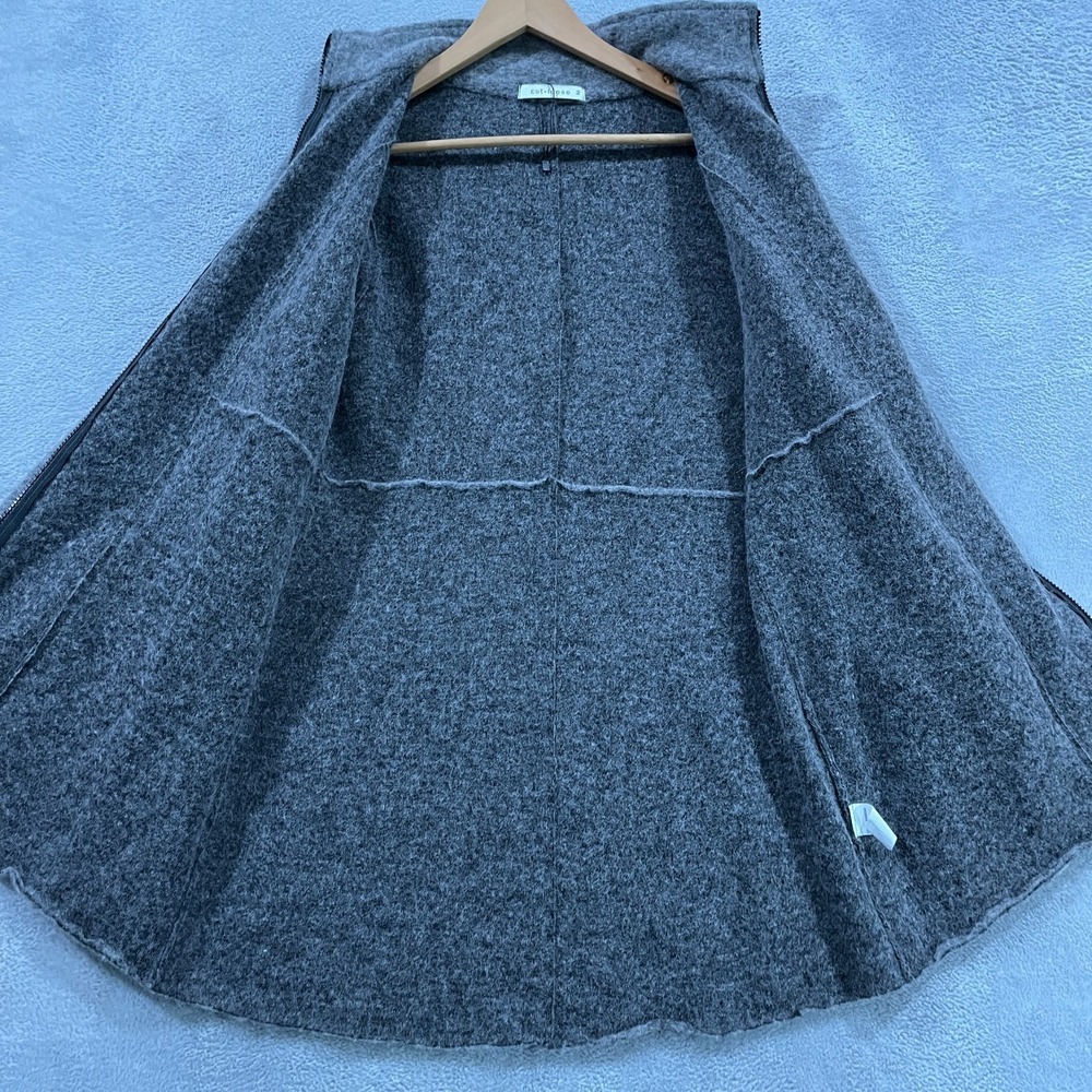 Cut Loose Jacket Women Medium Full Zip Wool USA Made Minimalist Preppy Career - Picture 6 of 11